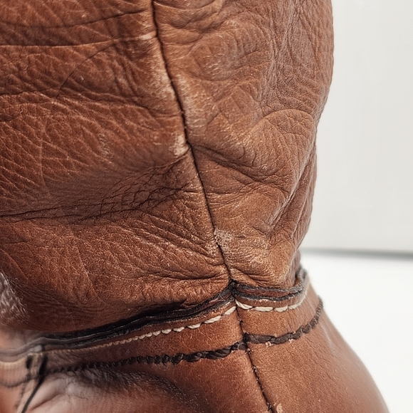 Coach boots women's 8.5B brown cognac leather knee high Meredith Q095 Made Italy - Picture 12 of 16